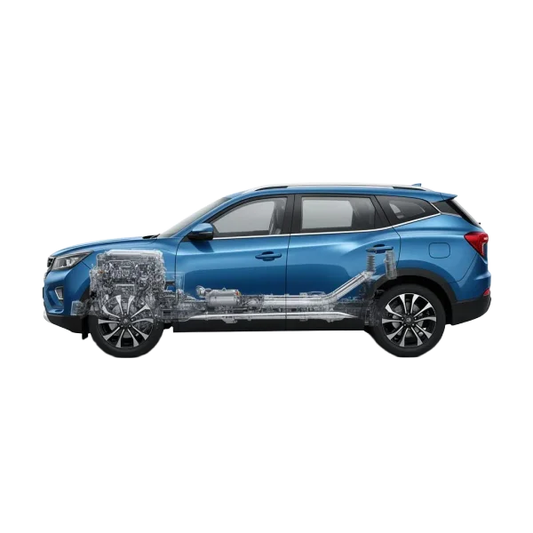 Transparent car cutaway